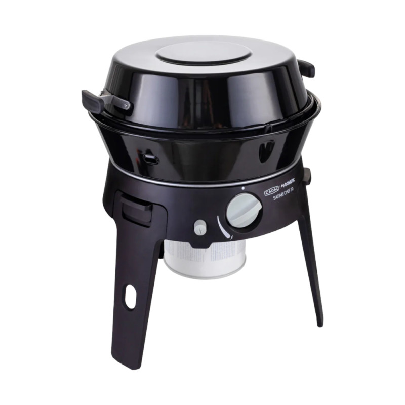 Barbecue à Gaz CADAC Safari Chef 30 LP – Spécial Camping, Pieds Repliables, 4 Surfaces De Cuisson Interchangeables