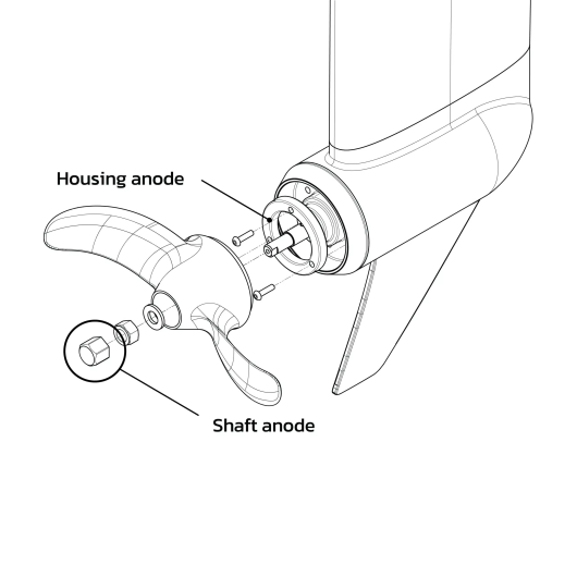 Anodes Remigo en zinc | Kit 3 anodes sacrificielles pour moteur électrique HB RemigoOne | Remplacement au niveau de l'hélice