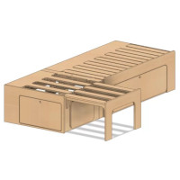 Lit peigne en bois pour van et fourgon aménagé | Aménagez votre véhicule | H2R Equipements