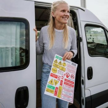 planche de stickers pour l'homologation VASP van fourgon aménagé