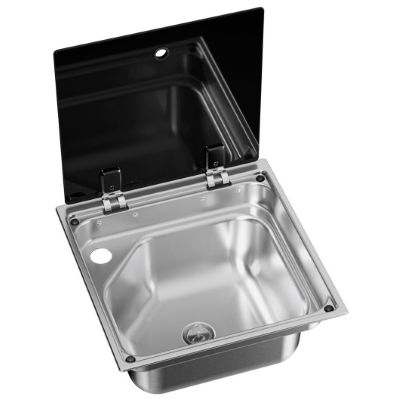 DOMETIC CVS1350G - evier inox à couvercle verre